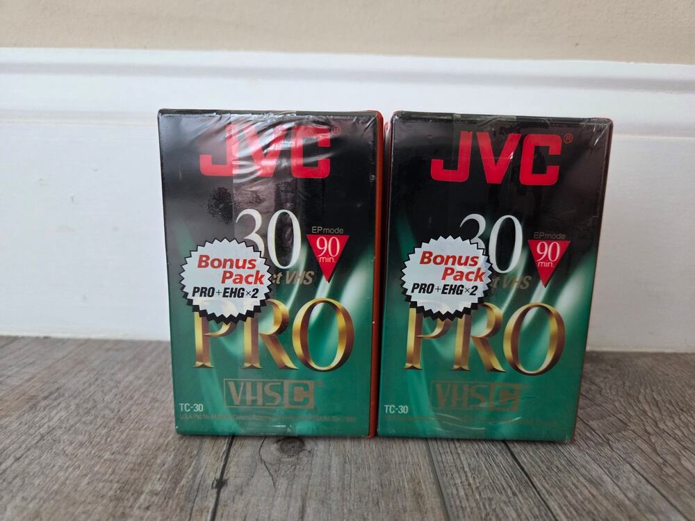 Lot of 2 JVC TC-30 Compact VHS-C Tapes Bonus 3-Packs (6 Tapes Total)